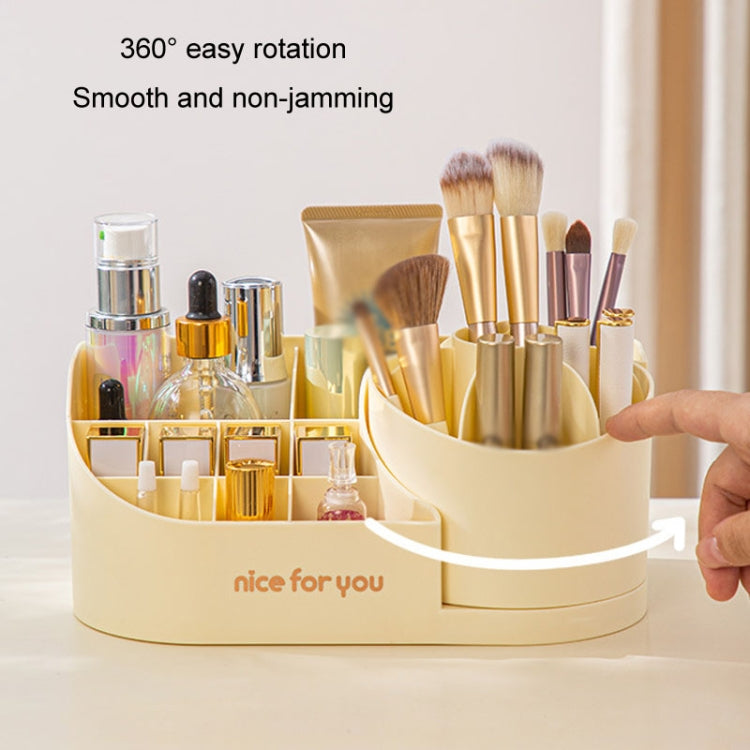Rotating Skincare Cosmetic Storage Case Compartment Desktop Lipstick Makeup Brush Bucket