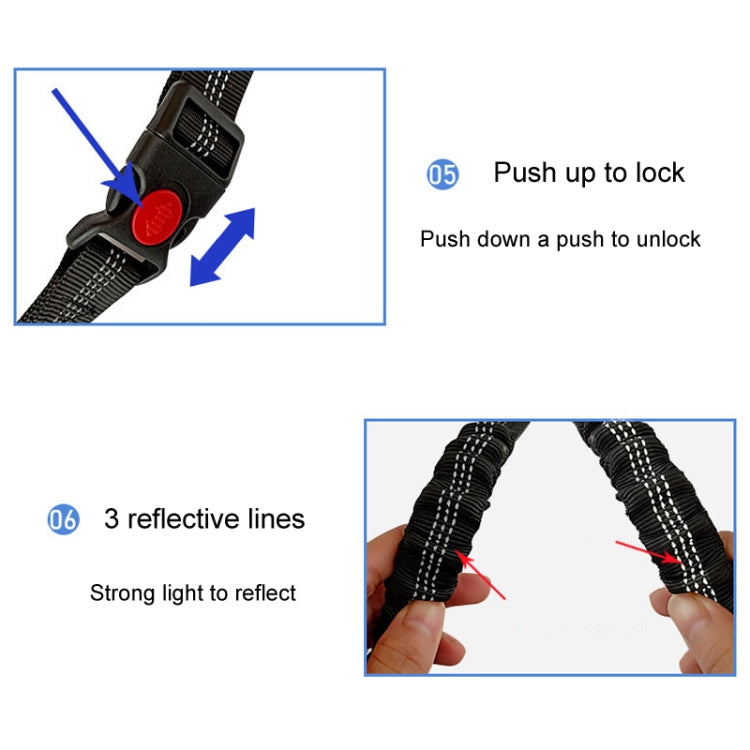 Dog Vehicle Seat Belt Rope Elastic Cushioned Towing Leash