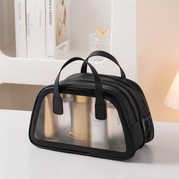 PU Dry And Wet Separation Washing Bag Double Layer Large Capacity Handheld Cosmetic Bag