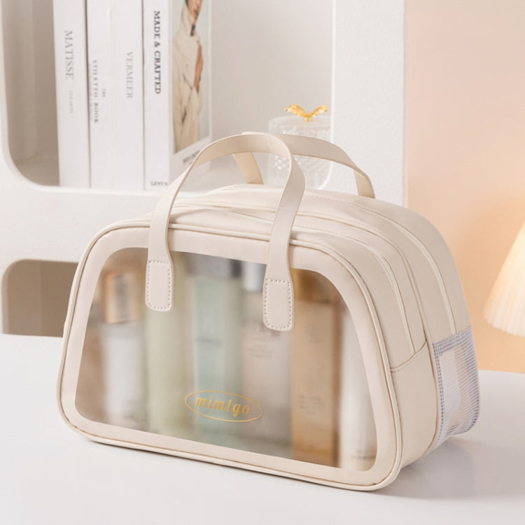 PU Dry And Wet Separation Washing Bag Double Layer Large Capacity Handheld Cosmetic Bag