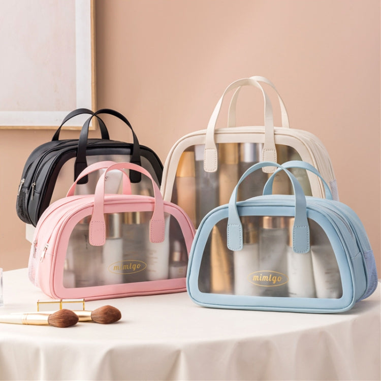 PU Dry And Wet Separation Washing Bag Double Layer Large Capacity Handheld Cosmetic Bag