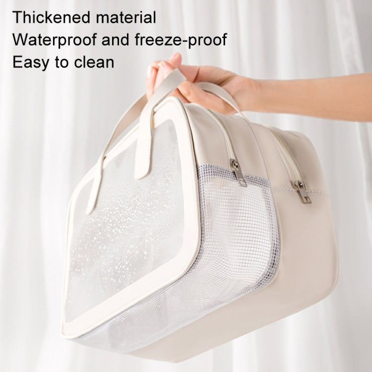 PU Dry And Wet Separation Washing Bag Double Layer Large Capacity Handheld Cosmetic Bag