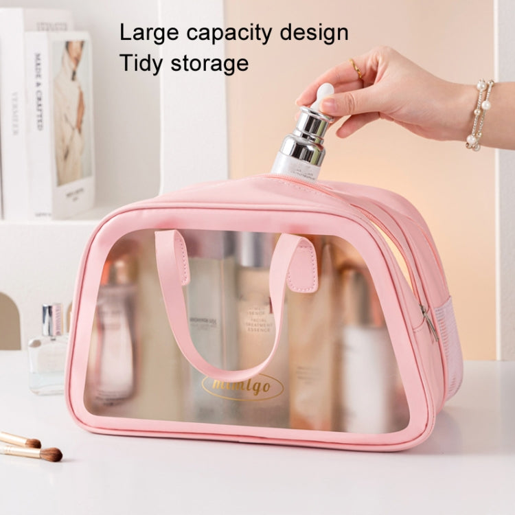 PU Dry And Wet Separation Washing Bag Double Layer Large Capacity Handheld Cosmetic Bag