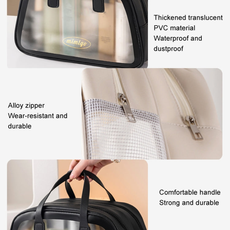 PU Dry And Wet Separation Washing Bag Double Layer Large Capacity Handheld Cosmetic Bag