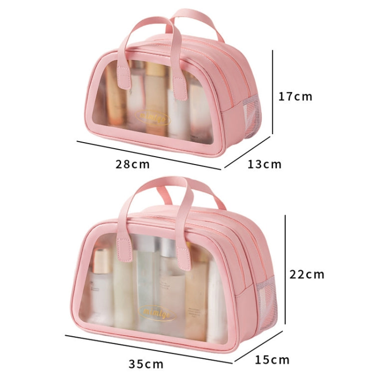 PU Dry And Wet Separation Washing Bag Double Layer Large Capacity Handheld Cosmetic Bag