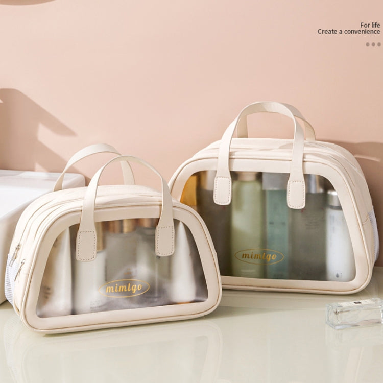 PU Dry And Wet Separation Washing Bag Double Layer Large Capacity Handheld Cosmetic Bag