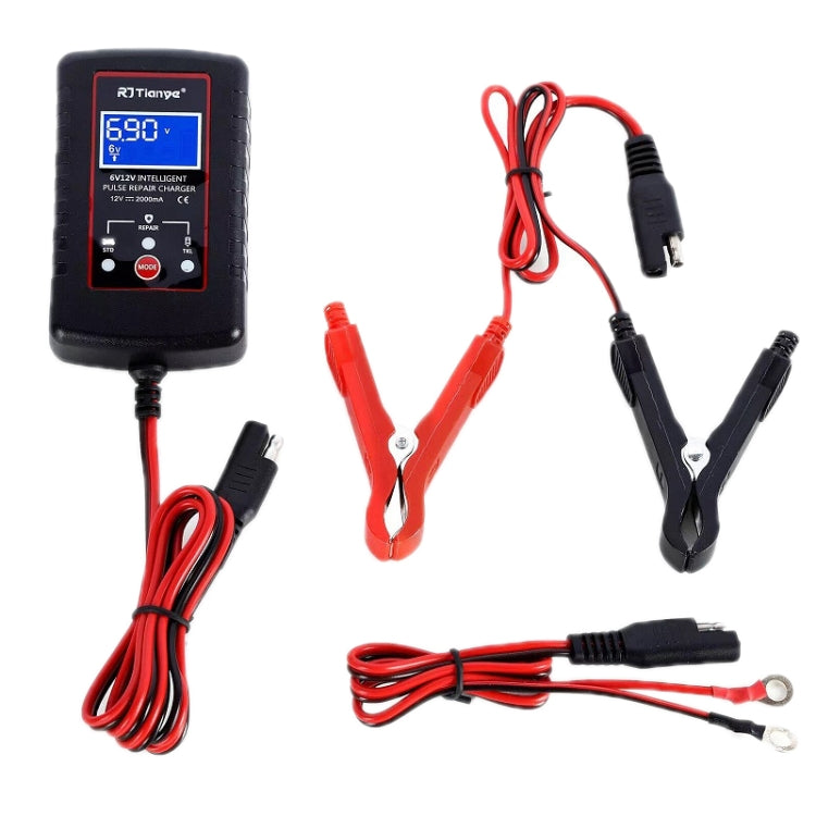 RJtianye 6V/12V ASE Adapter Cable Car Motorcycle Lawn Mower Battery Charger