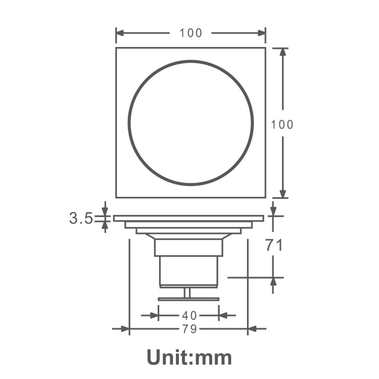 Toilet 100x100mm Retro Anti-odor and Anti-reflux Floor Drain
