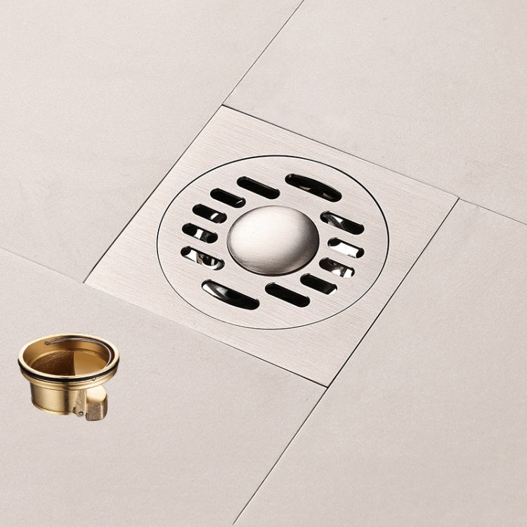 All Copper Brushed Anti-Odor Floor Drain Gravity Copper Core Bathroom Floor Drain