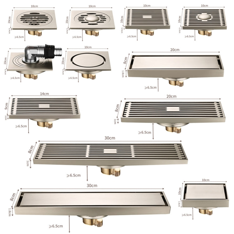 All Copper Brushed Anti-Odor Floor Drain Gravity Copper Core Bathroom Floor Drain