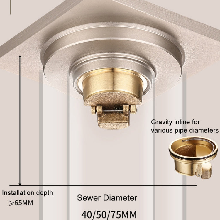 All Copper Brushed Anti-Odor Floor Drain Gravity Copper Core Bathroom Floor Drain