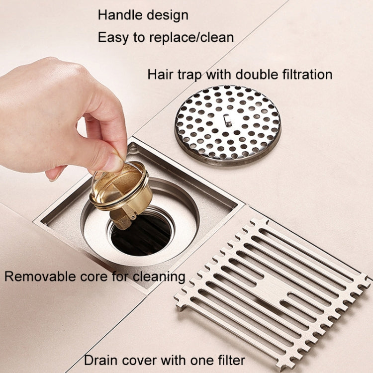 All Copper Brushed Anti-Odor Floor Drain Gravity Copper Core Bathroom Floor Drain