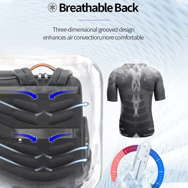 Bopai 61-19011 Large Capacity Waterproof Travel Laptop Backpack With USB+Type-C Port