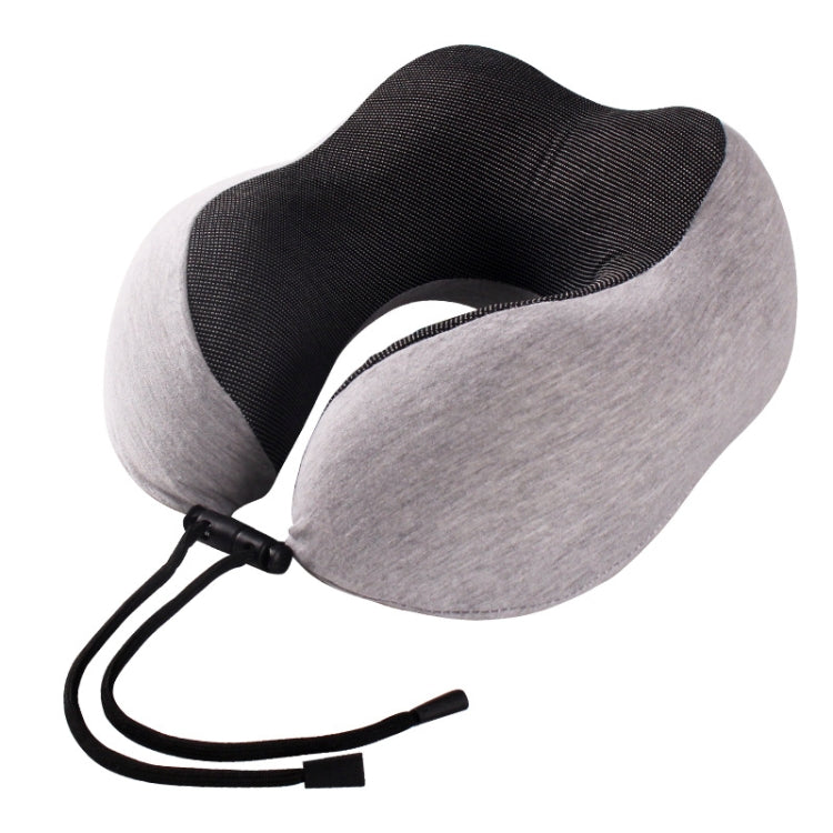 Knitted Cotton U-Shaped Memory Foam Pillow Portable Travel Neck Care Pillow