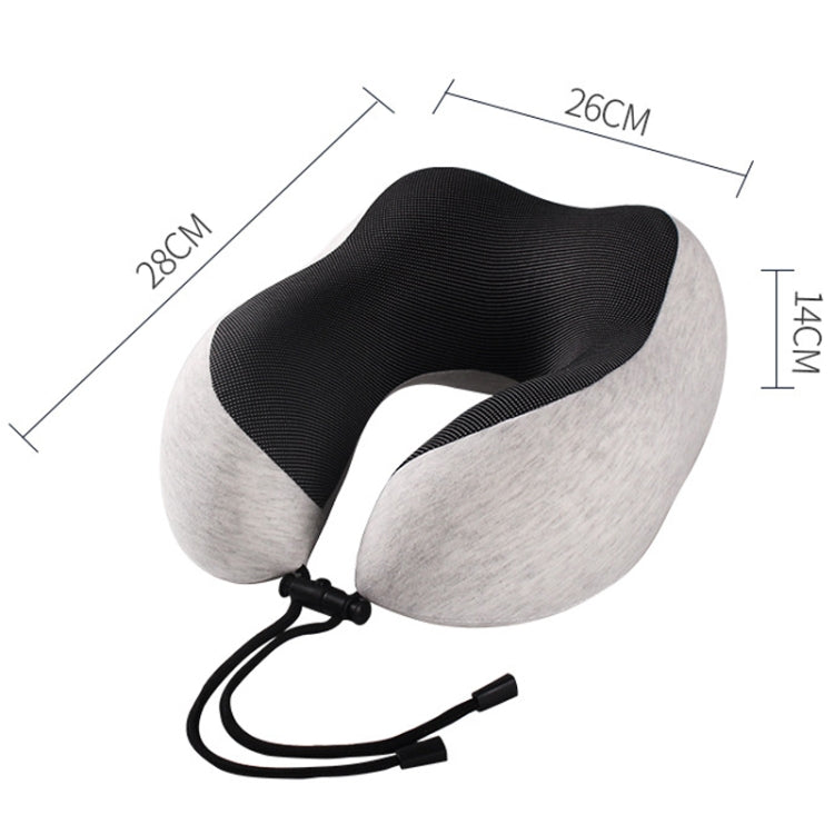 Knitted Cotton U-Shaped Memory Foam Pillow Portable Travel Neck Care Pillow