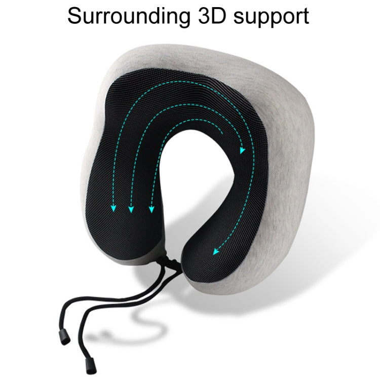 Knitted Cotton U-Shaped Memory Foam Pillow Portable Travel Neck Care Pillow