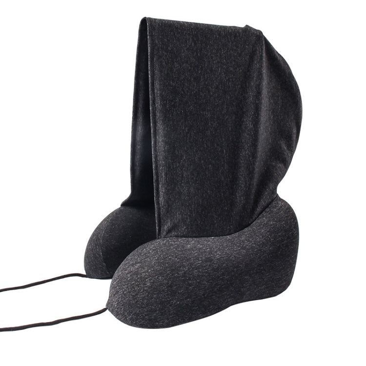 Hooded U-Shaped Memory Foam Pillow Portable Travel Neck Care Pillow