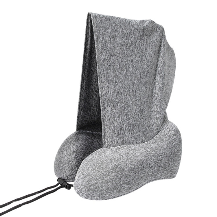 Hooded U-Shaped Memory Foam Pillow Portable Travel Neck Care Pillow