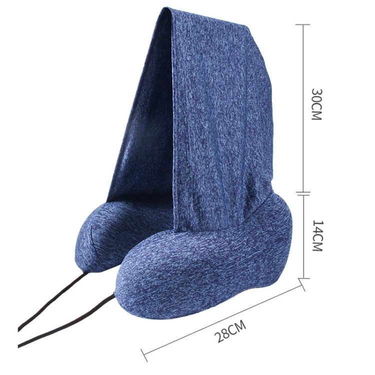 Hooded U-Shaped Memory Foam Pillow Portable Travel Neck Care Pillow