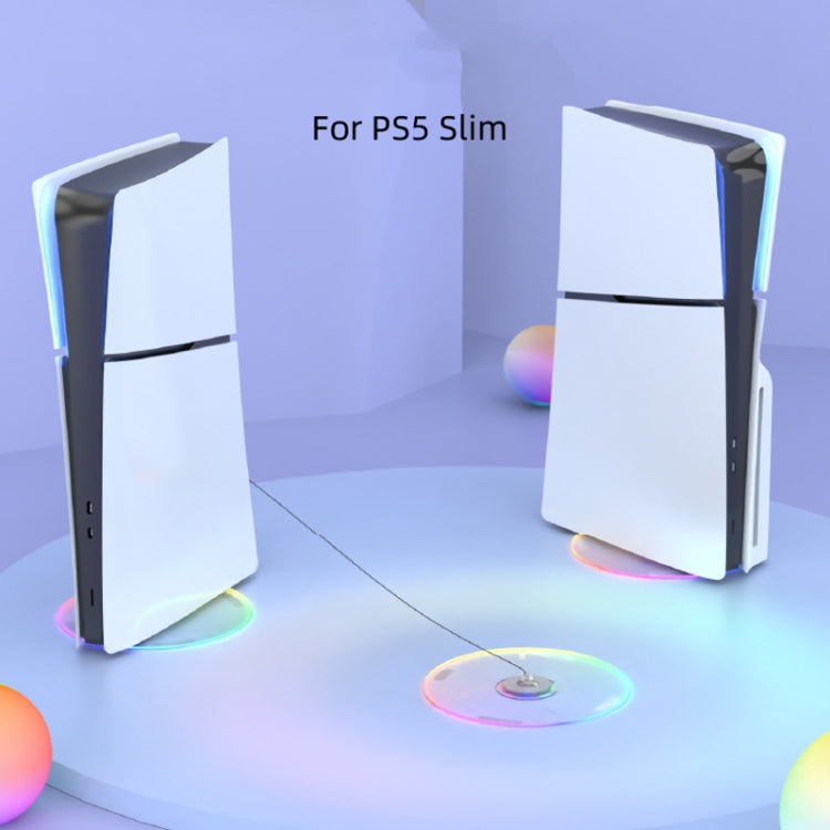 For PS5 Slim iplay HBP-575 Simple Storage Base Light Version RGB Colorful Vertical Storage Bracket