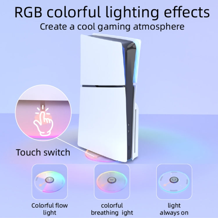 For PS5 Slim iplay HBP-575 Simple Storage Base Light Version RGB Colorful Vertical Storage Bracket
