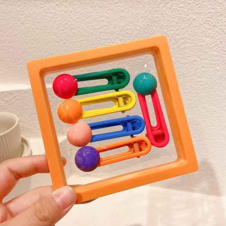 5pcs /Box Cute Children Hair Clips Cartoon Colorful Barrettes Set