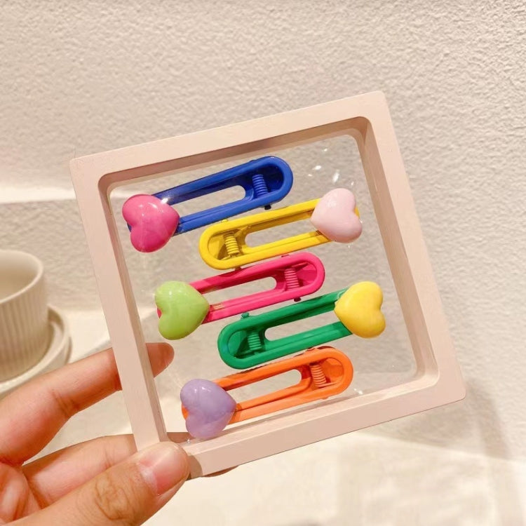 5pcs /Box Cute Children Hair Clips Cartoon Colorful Barrettes Set