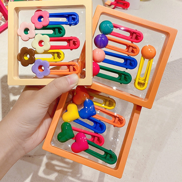 5pcs /Box Cute Children Hair Clips Cartoon Colorful Barrettes Set