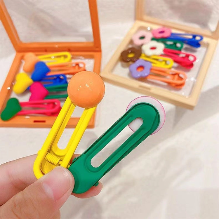 5pcs /Box Cute Children Hair Clips Cartoon Colorful Barrettes Set