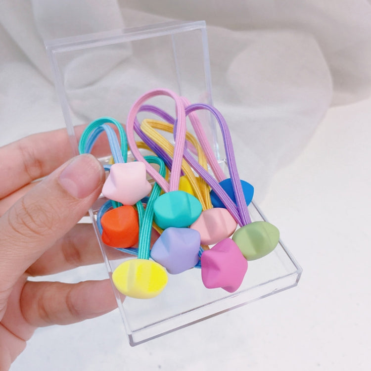 10pcs /Box Children Non-Injurious Hair Bands Cute And Durable Hair Rope Accessories