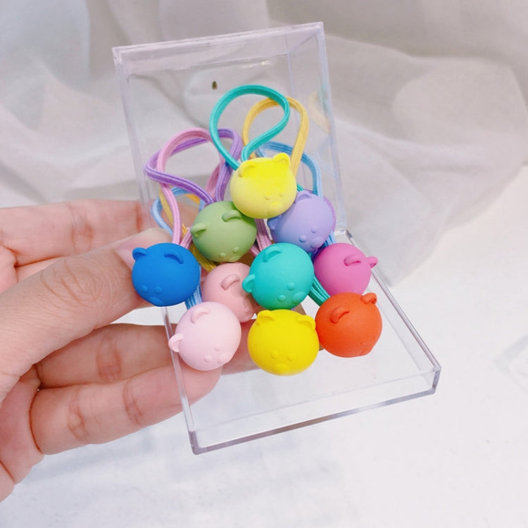 10pcs /Box Children Non-Injurious Hair Bands Cute And Durable Hair Rope Accessories