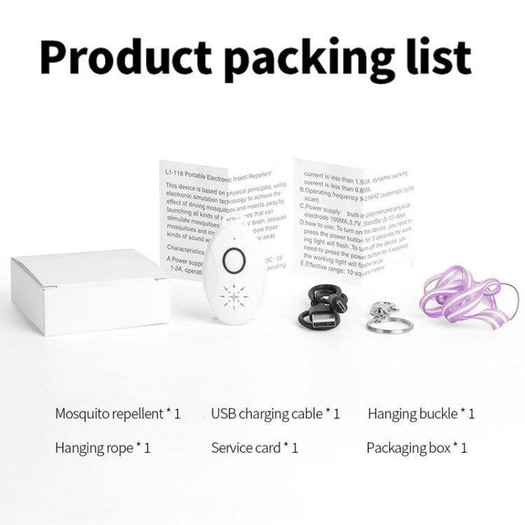 Mini USB Rechargeable Fly Repeller Outdoor Portable Mobile Mosquito Repellent Device