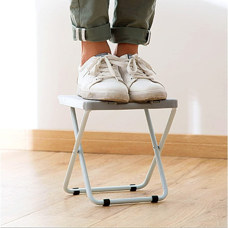 Portable Folding Stool Iron Frame Legs Lightweight Collapsible Chair