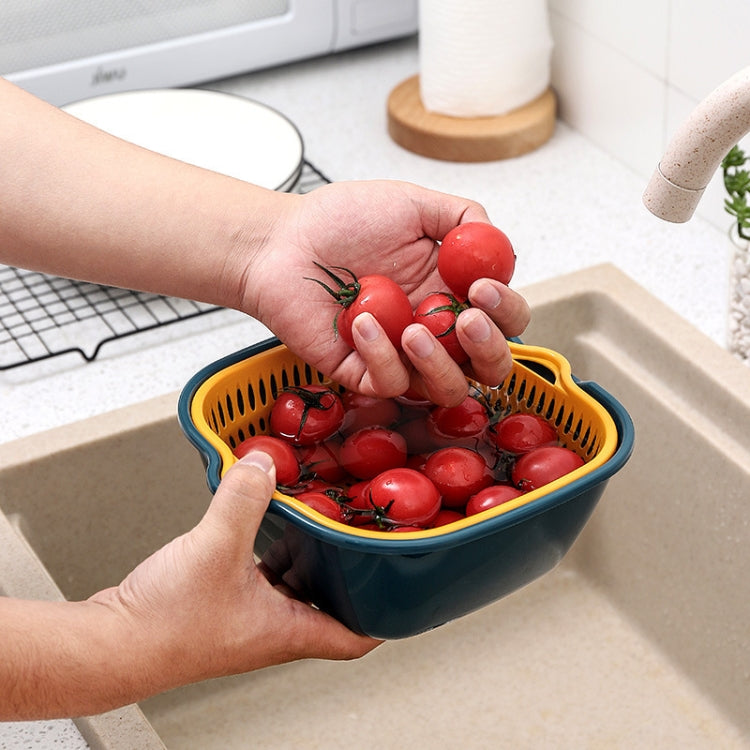 8 In 1 Drain Basket Double-Layer Vegetable Washing Basket Fruit Basin