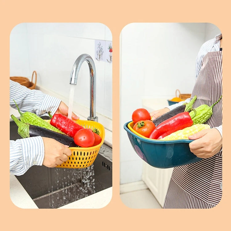 8 In 1 Drain Basket Double-Layer Vegetable Washing Basket Fruit Basin