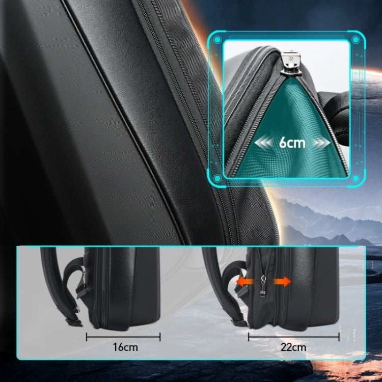 Bopai 61-122579 Large Capacity Hard Shell Password Lock Waterproof Business Laptop Backpack