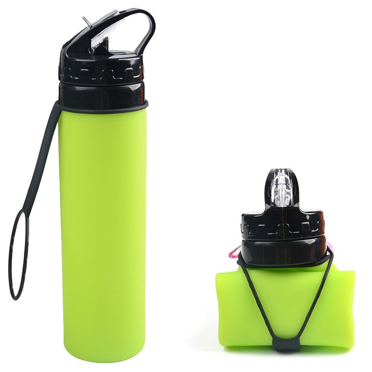 600ml Folding Silicone Riding Water Cup Portable Environmental Protection Shatterproof Silicone Water Bottle