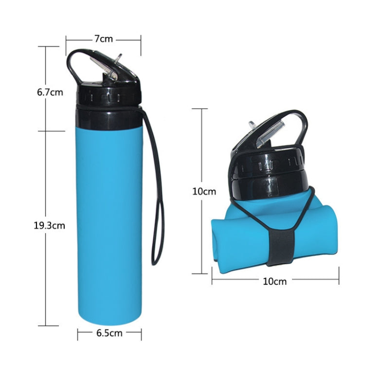 600ml Folding Silicone Riding Water Cup Portable Environmental Protection Shatterproof Silicone Water Bottle