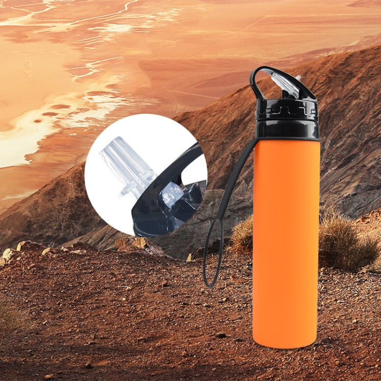 600ml Folding Silicone Riding Water Cup Portable Environmental Protection Shatterproof Silicone Water Bottle