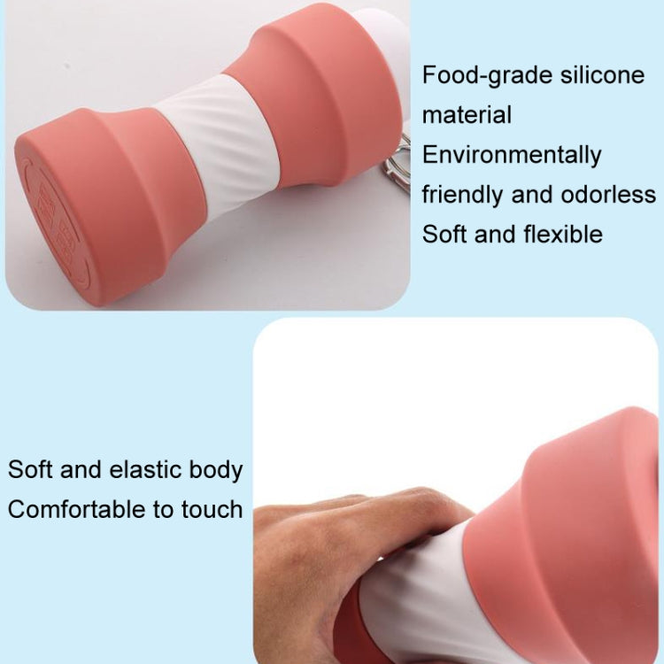 650ml Large Capacity Sports Silicone Water Bottle Foldable Fitness Dumbbell Water Mug