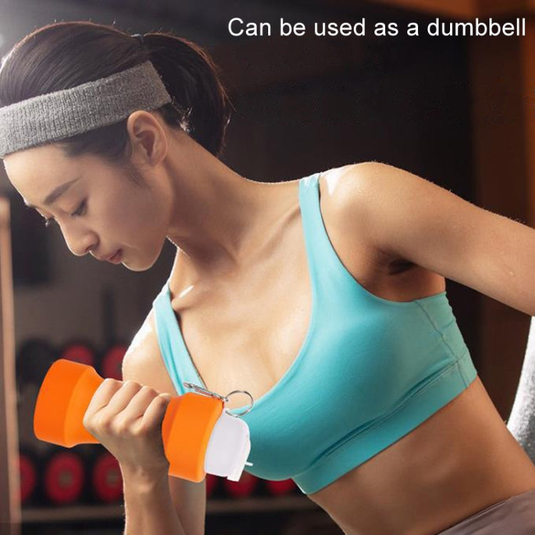 650ml Large Capacity Sports Silicone Water Bottle Foldable Fitness Dumbbell Water Mug