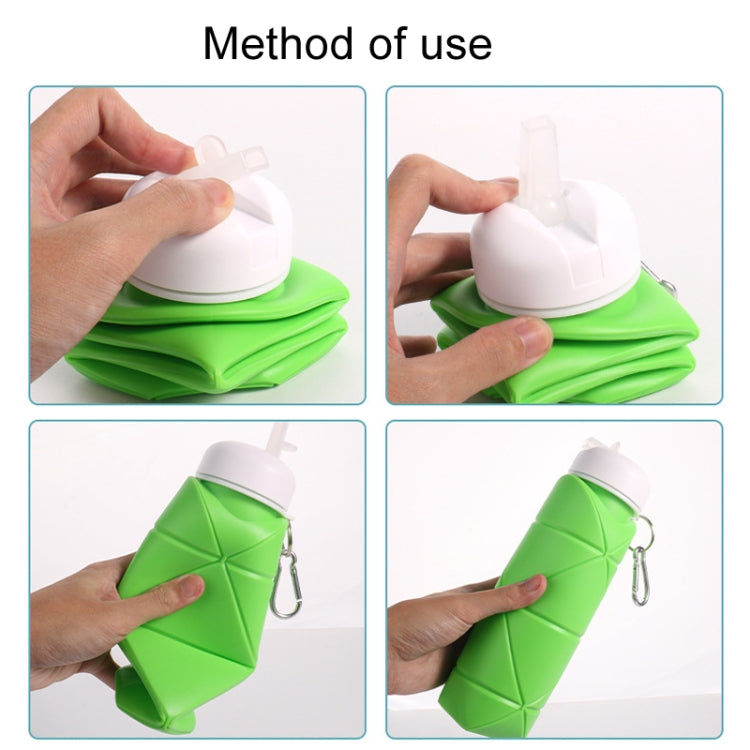 600ml Food Class Silicone Folding Outdoor Water Cup Portable Cycling Water Bottle