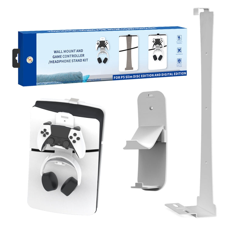 For PS5 Slim JYS-P5193 Console Wall Mount Hanging Storage Rack With Headphone Grip Organizer