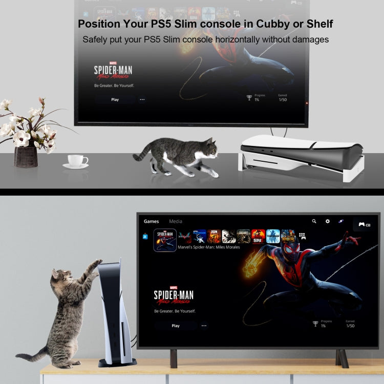 For PS5 Slim JYS-P5189 Console Horizontal Placement Stand Digital / Optical Drive Version Universal Storage Mount