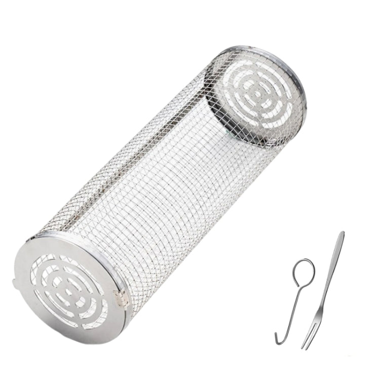 Upgrade Flip-Top Lid BBQ Cage Stainless Steel Rolling Grilling Basket