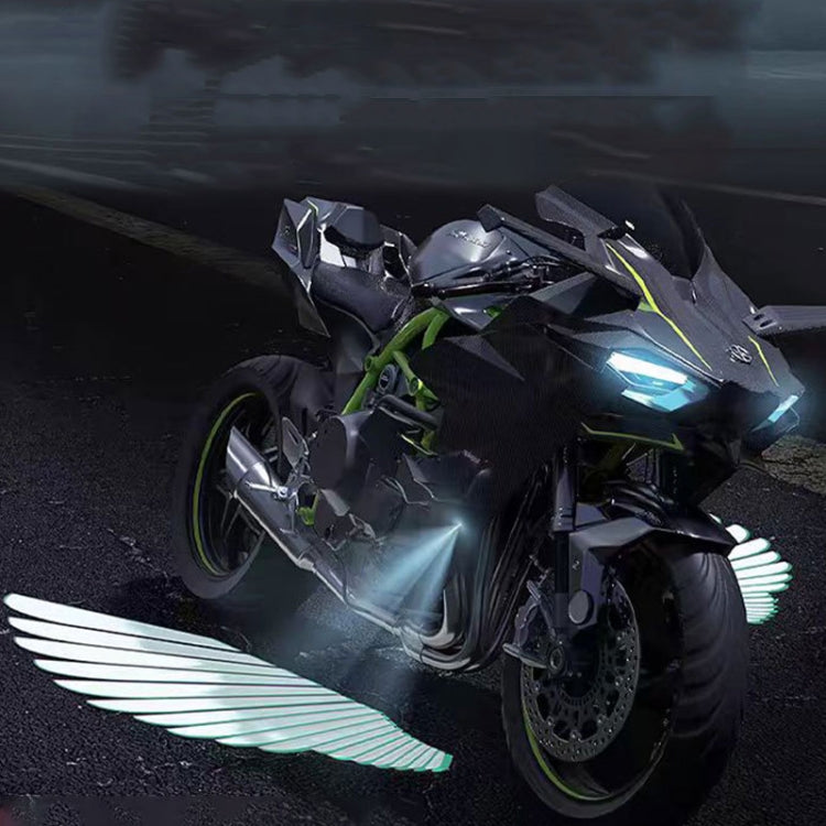 1pair Motorcycle Angel Wings Welcome Light LED Chassis Modified Wings Projector Light