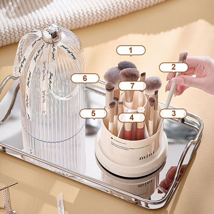 Rotating Makeup Brush Storage Bucket Desktop Cosmetic Storage Box