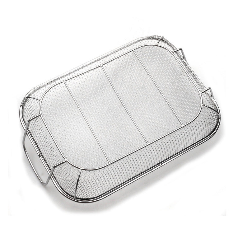 Stainless Steel Square BBQ Basket Heightened Handle Anti-scalding Grill Basket