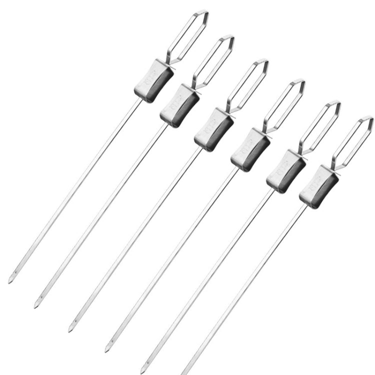 Stainless Steel BBQ Skewers Semi-Automatic Barbecue Fork