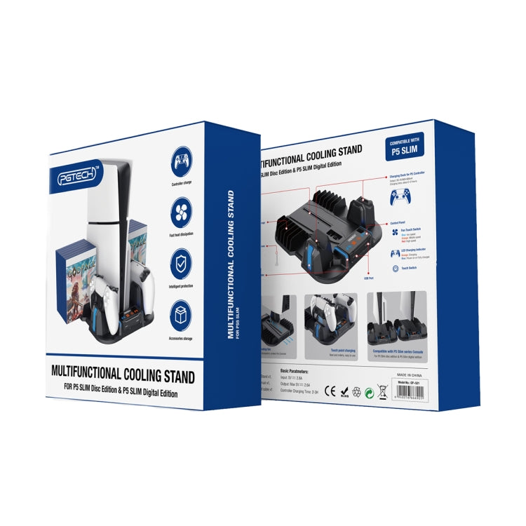 For Sony PS5 Slim PGTECH GP-521 Handle Charging Base Host Cooling Rack With Disc Rack